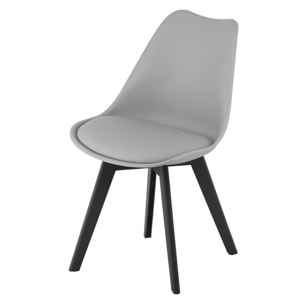 Sedia Mark scandinava grigia con gambe nere
