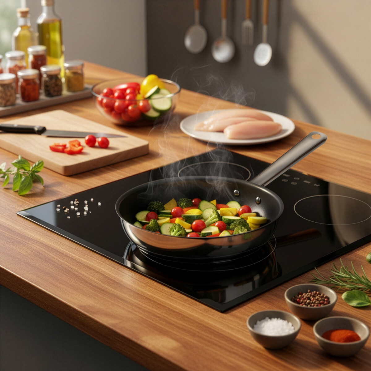 Elysée - Poêle 24cm inox revêtement anti-adhérent