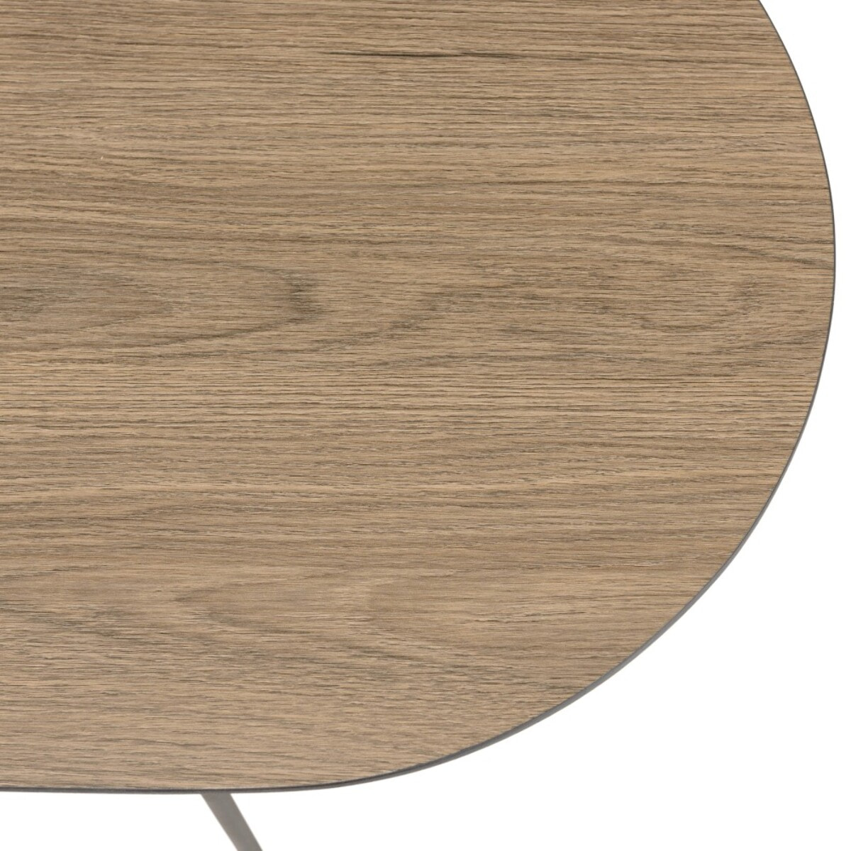 JULIA - Table basse rect. angles arrondis 100x40cm mocha pieds métal