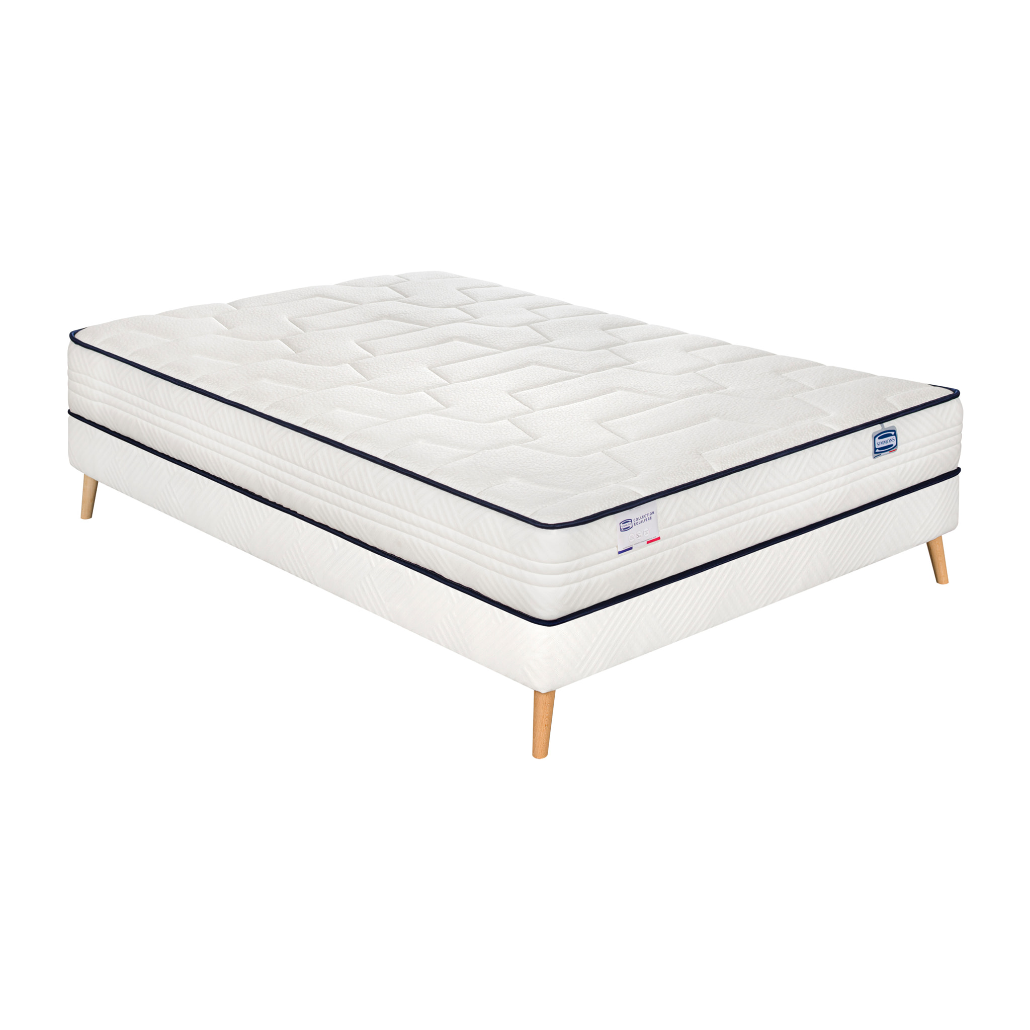 Ensemble L'INTEMPOREL, matelas ressorts ensachés , extra ferme, H24 + sommier