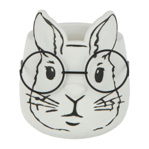 J-Line cache-pot Lapin - ciment - blanc -  medium - 2 pièces - Ø 12 cm