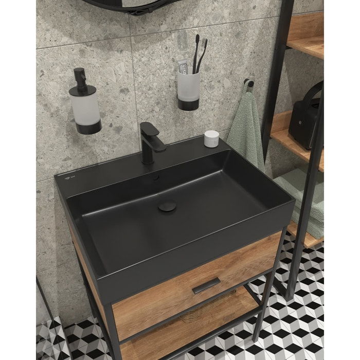 Lavabo rectangulaire noir mat SAT Infinitio 60,5x46,5 cm (SATINF6046BKM)