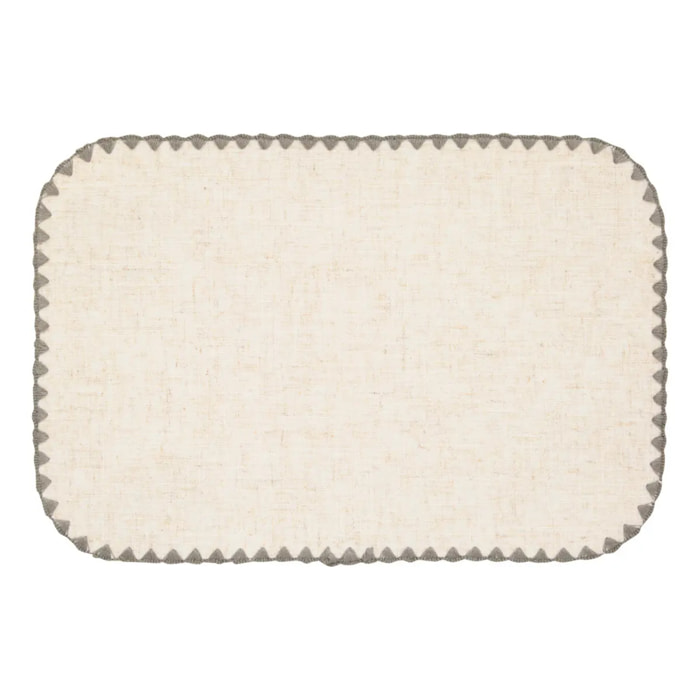 Set de table effet lin Sandrine 45x30cm gris