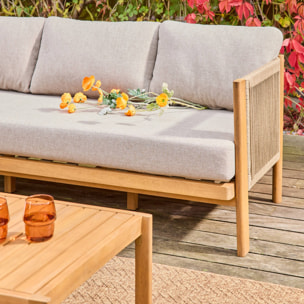 Salon de jardin acacia et cordes 5 places ELOMI
