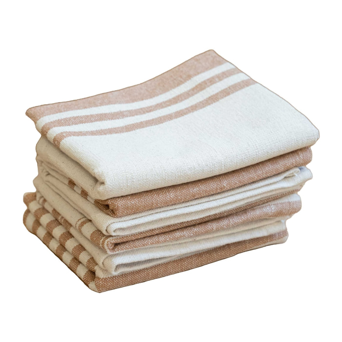Lot de 3 torchons 100% coton lavé - Naturel