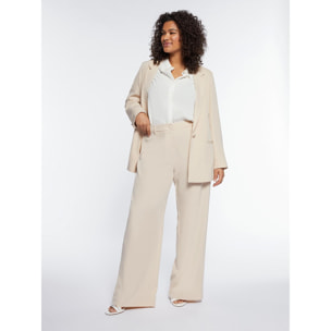 Fiorella Rubino - Pantaloni eleganti in tessuto fluido - Beige