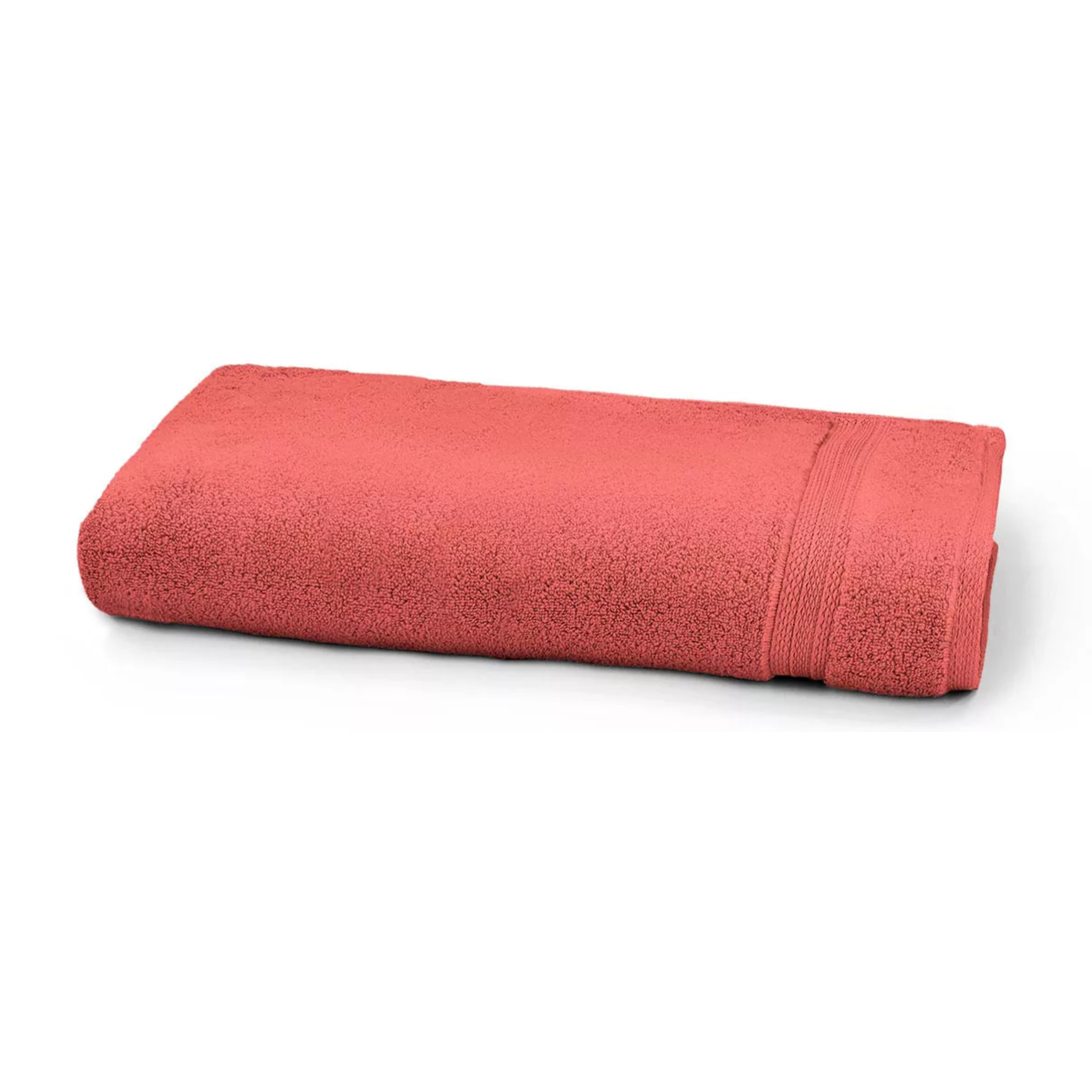 Drap de douche pur coton 550 g/m² uni rose Elea corail