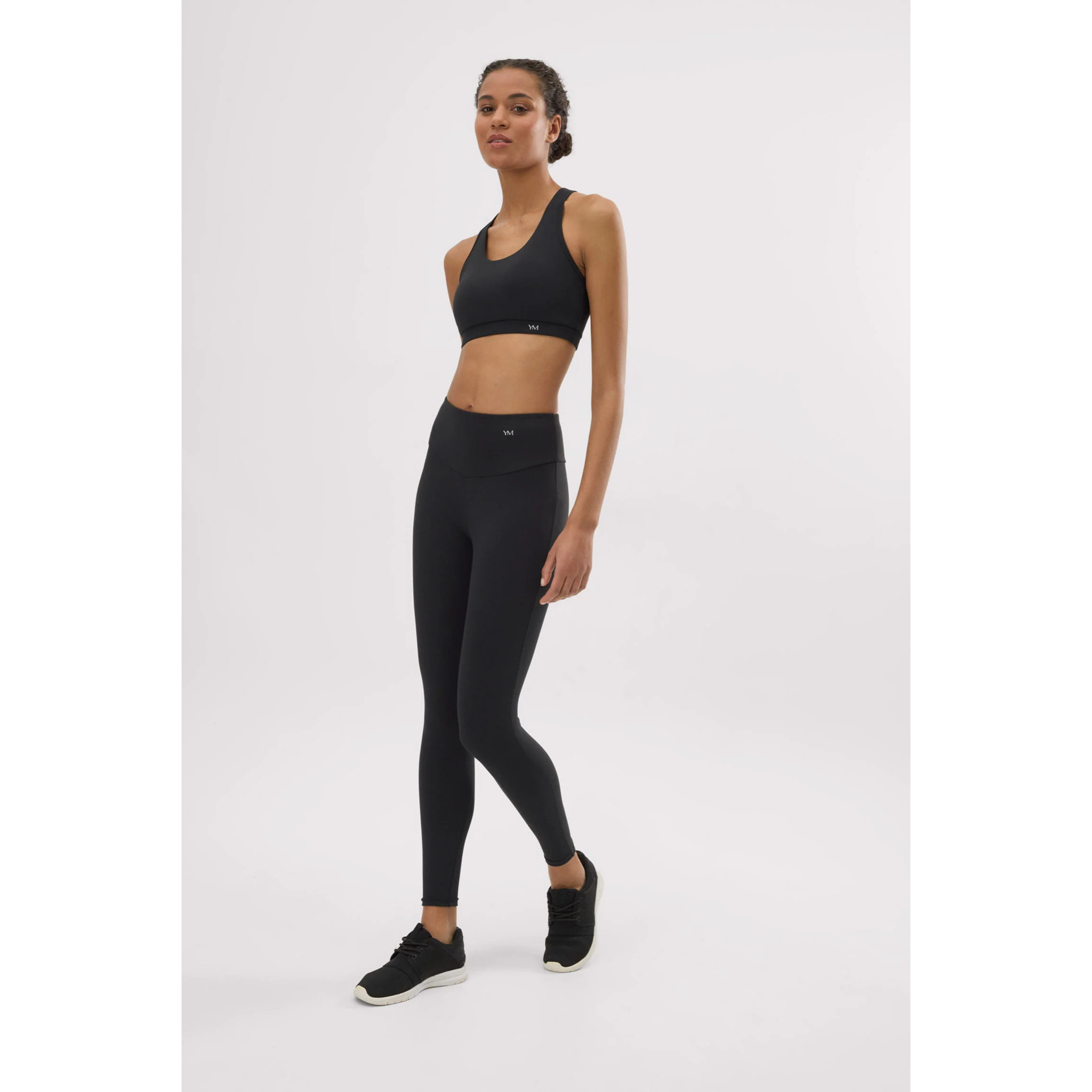 Leggings sportivi a vita alta in cotone nero