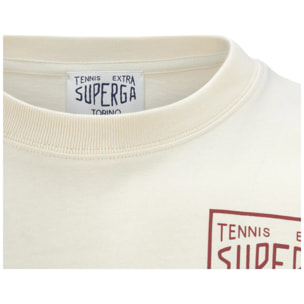 Superga - Camisetas y tops Unisex Beige - T-SHIRT SUPERGA ARCHIVIO HISTORY LOGO