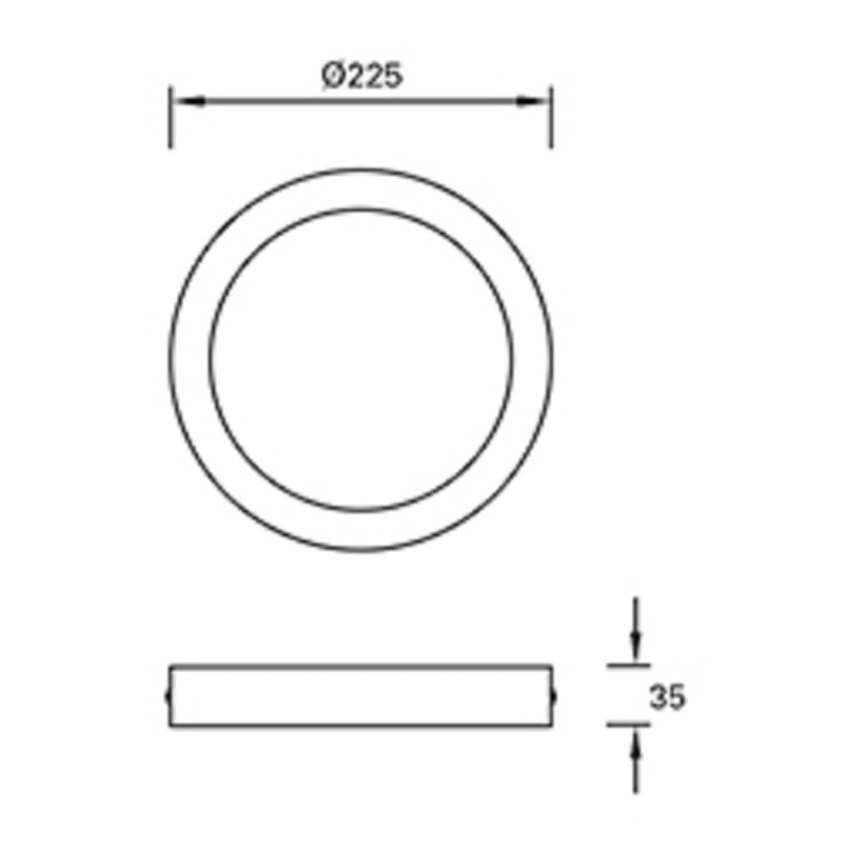 FORLIGHT Plafon Ip23 Easy Round Surface Ø225Mm Led 15,5W 3000K Blanco 1371Lm