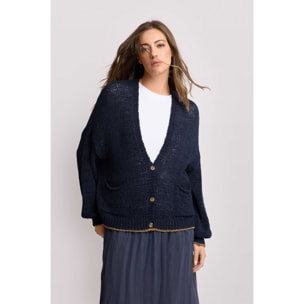 Kocca - Maglia cardigan oversize Donna, Tinta unita, Scollo a V