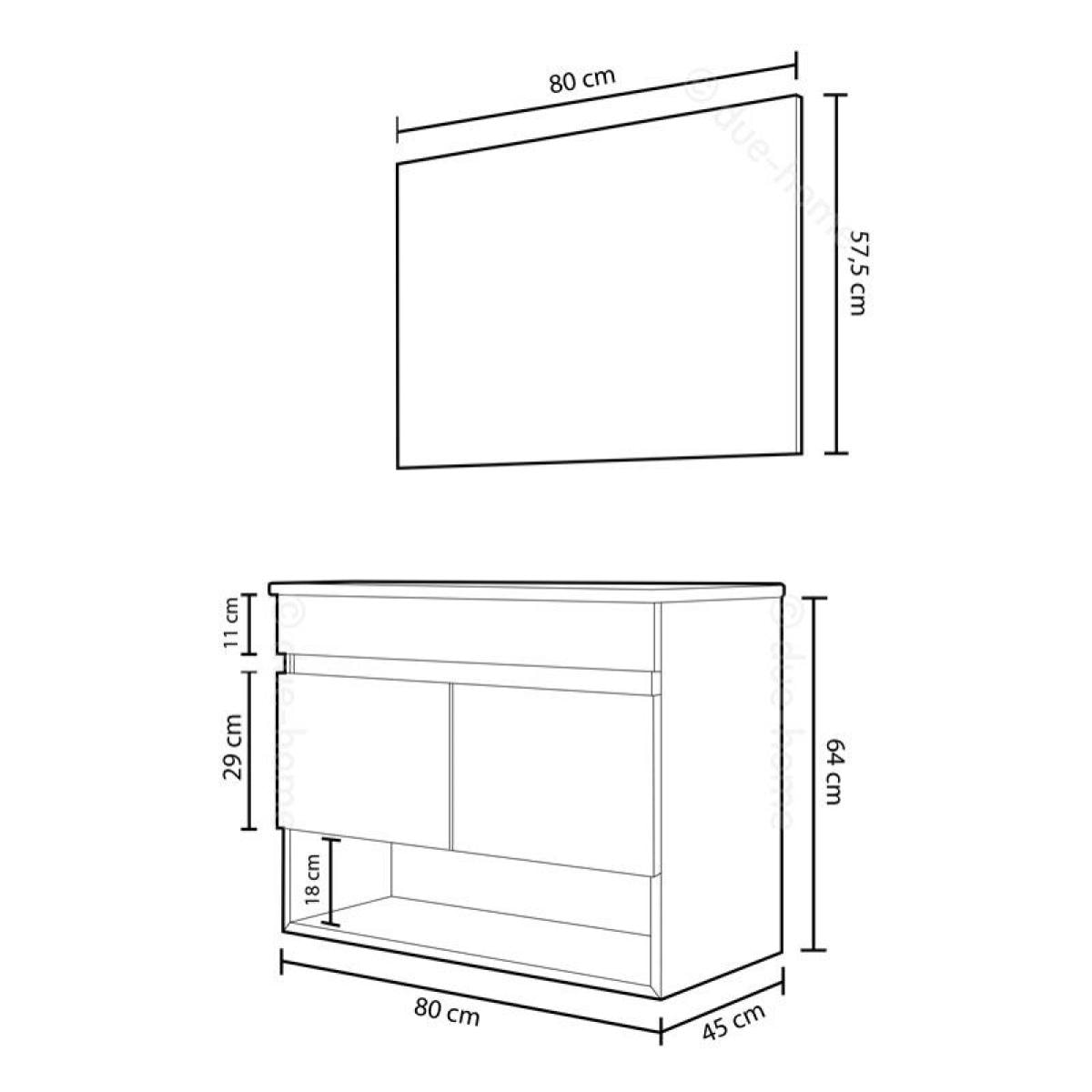 Mueble de baño con espejo Cotton 2 puertas Nordik