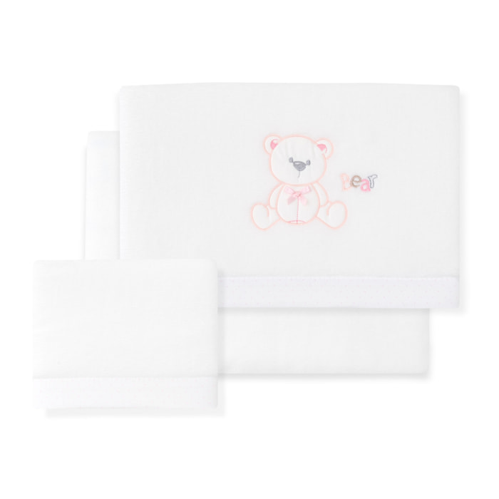 Juego sábanas Coralina para minicuna mod. Oso Lazo Bicicleta