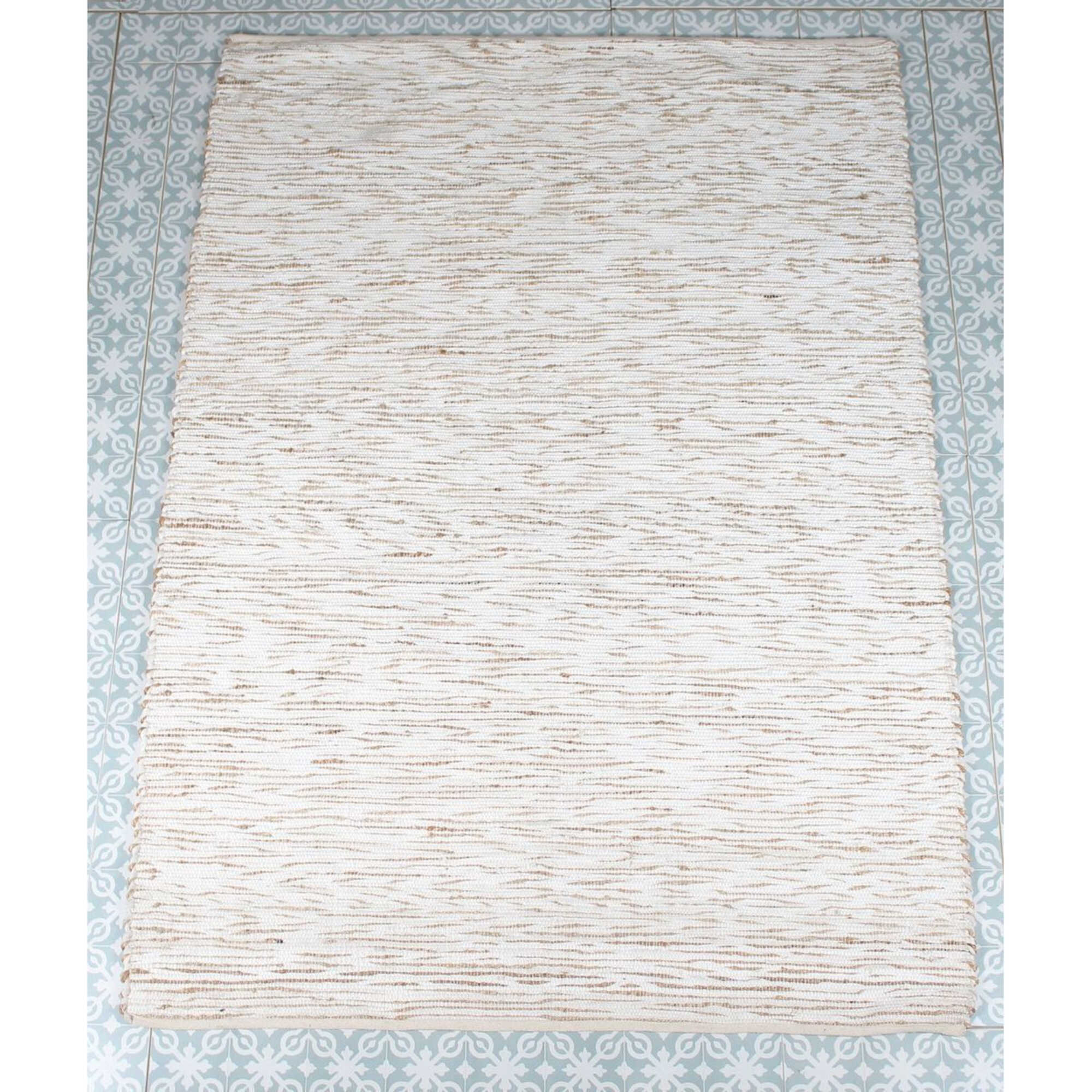 Tapis en coton et jute blanc et beige 170x240cm ANKARA