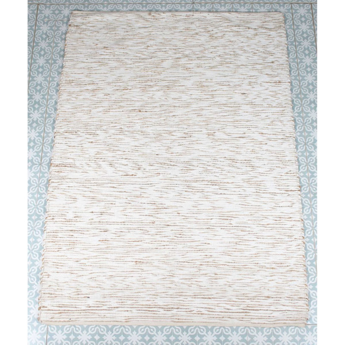 Tapis en coton et jute blanc et beige 170x240cm ANKARA