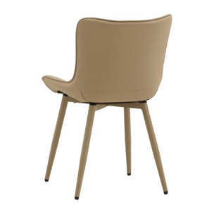 Set di 4 sedie KUDI CHIN in similpelle beige e gambe in metallo beige
