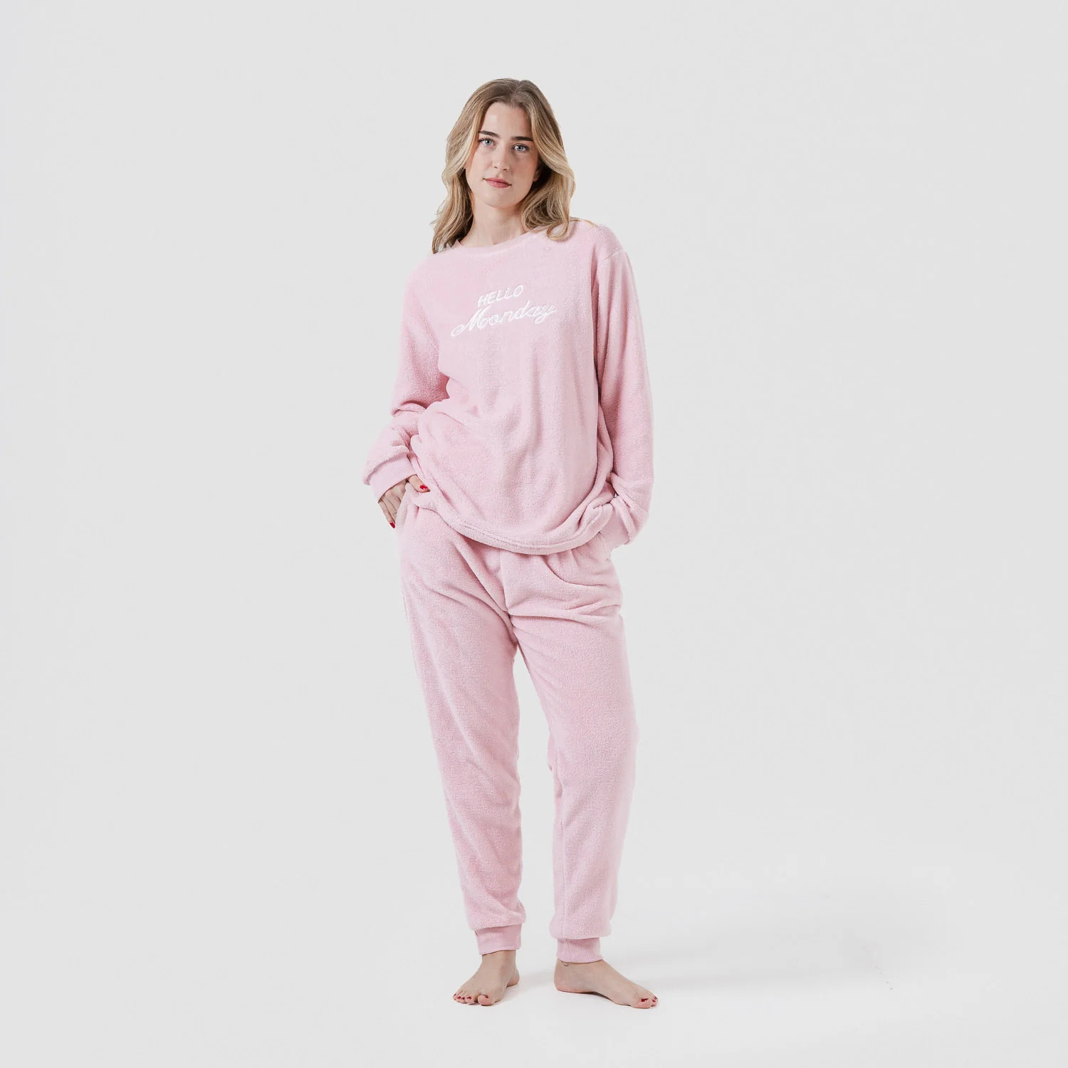 Pijama Coral Puño mujer Hello Monday Rosa