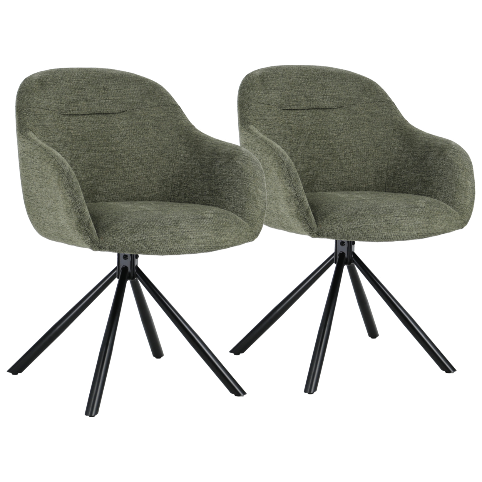Lot de 2 chaises en tissu vert SAFFI