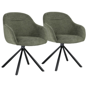 Lot de 2 chaises en tissu vert SAFFI