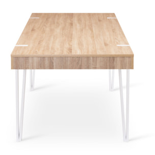 Table à manger Hudson bois et blanc 200cm