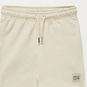 Bermuda beige organici Neutrals kids con logo