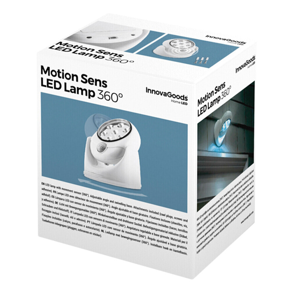 Lampada Led con sensore di movimento - bianco - 12x7 cm
