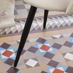 Chaise rembourrée Curie -tissu et bois. pieds métalliques-couleur beige 48 x 78 x 58 cm