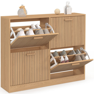 Meuble chaussures bas Faustine 4 portes - 24 paires