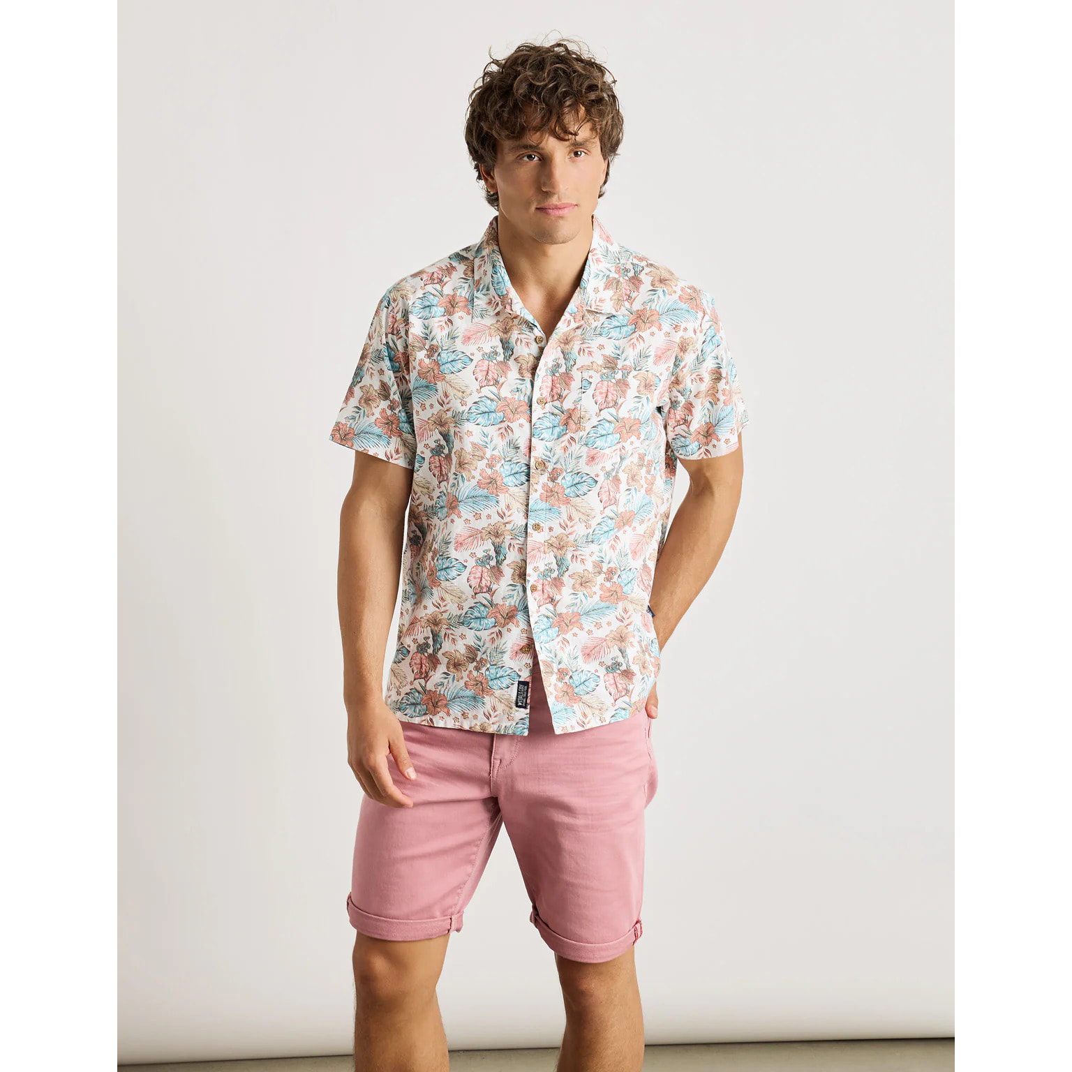 Camisa Manga Corta Beige - Wannabe