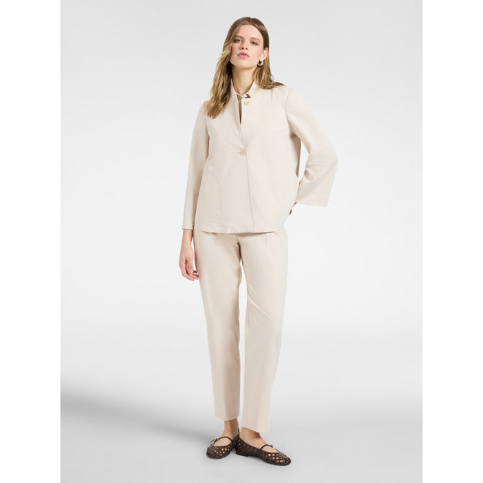 Elena Mirò - Pantaloni dritti in raso stretch - Beige