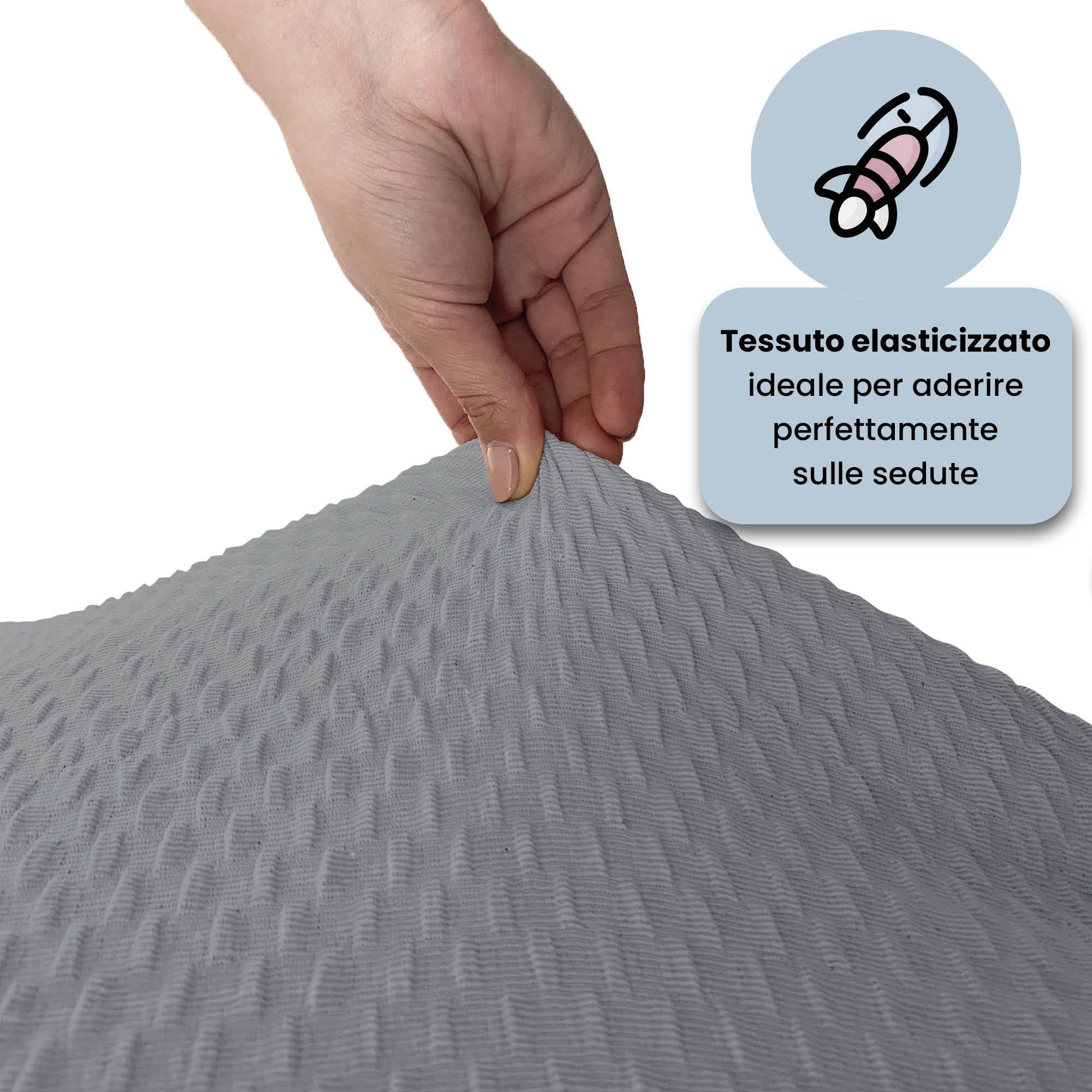 COPPIA VESTISEDIA CON SCHIENALE FASHIONABLE, Microfibra/Cotone/Elastan - GRIGIO SCURO