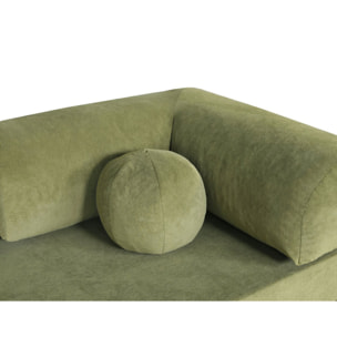 Nebula - Canapé 3 places convertible en velours texturé - Vert Kaki