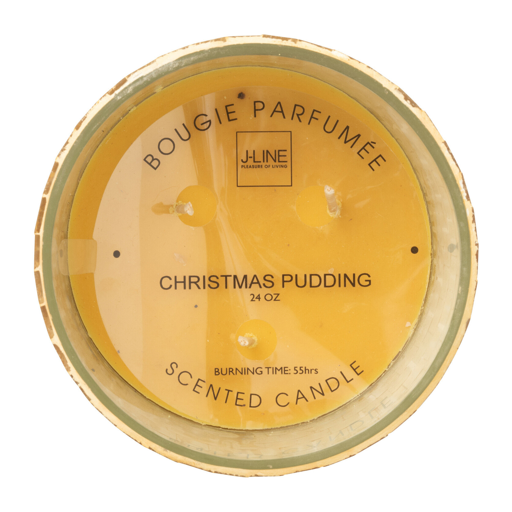 J-Line bougie parfumée Miroir - verre - jaune