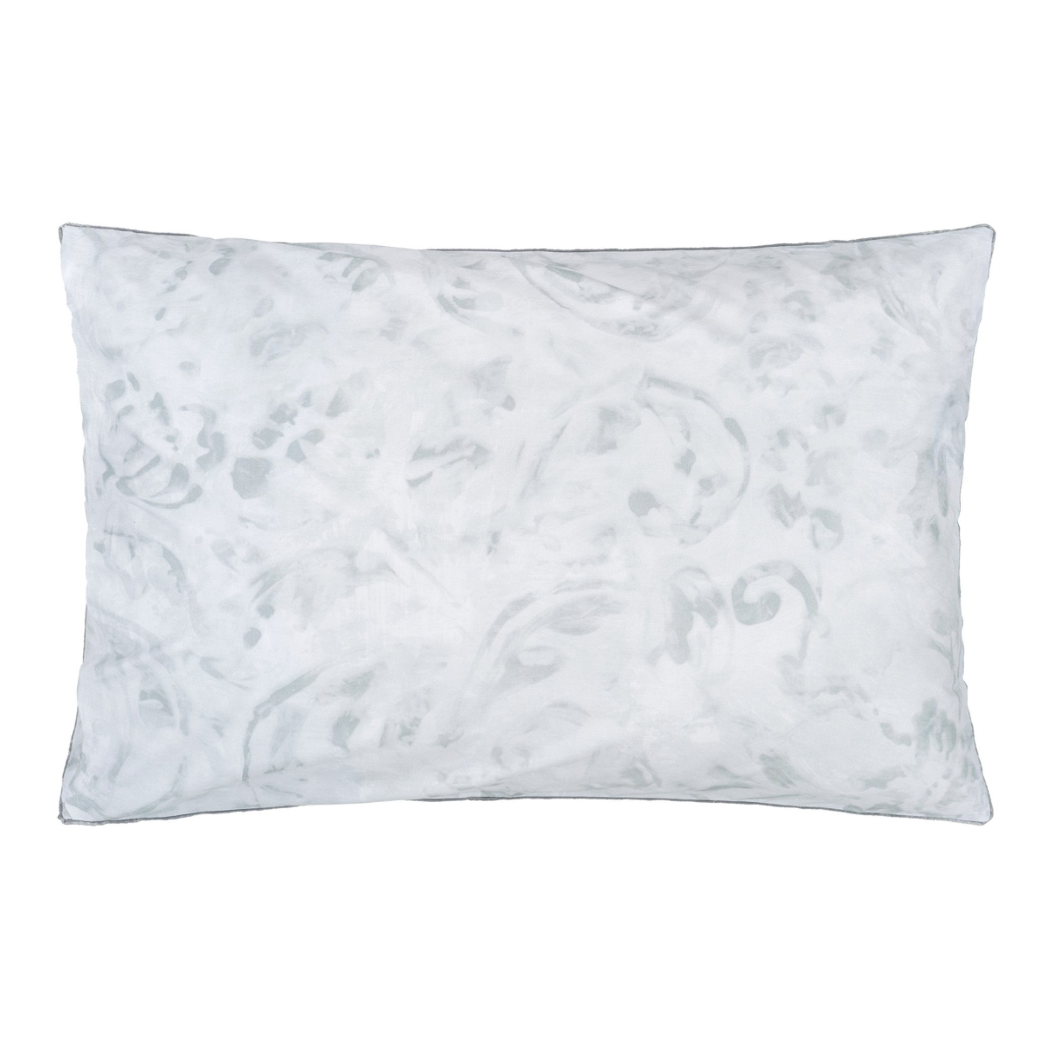 Taie d'oreiller imprimée en percale de coton, PAHARI TUBEROSE, Gris