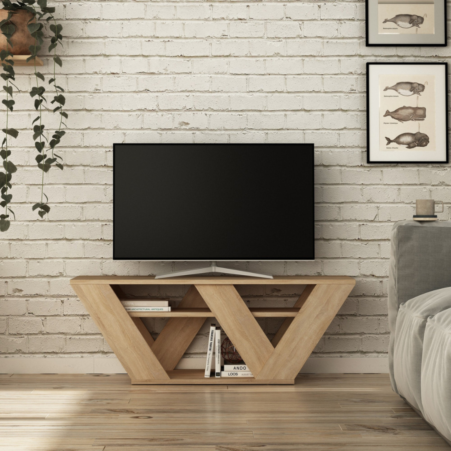 Meuble TV design en bois 110 cm IONI