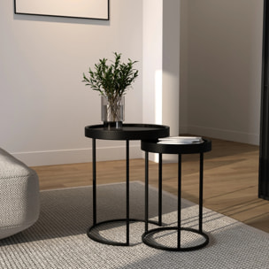 Table d'appoint en métal noir (lot de 2) - Swan