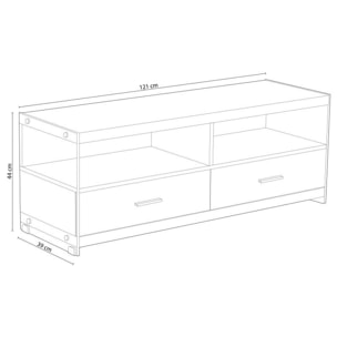 Mueble TV Evan Cristal - Roble