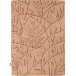 PANTONE - Tapis en laine fait main CEDRE BLANC à motif feuille marron