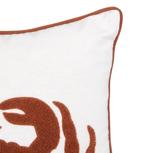 Coussin brodé Oceania 45x45cm blanc