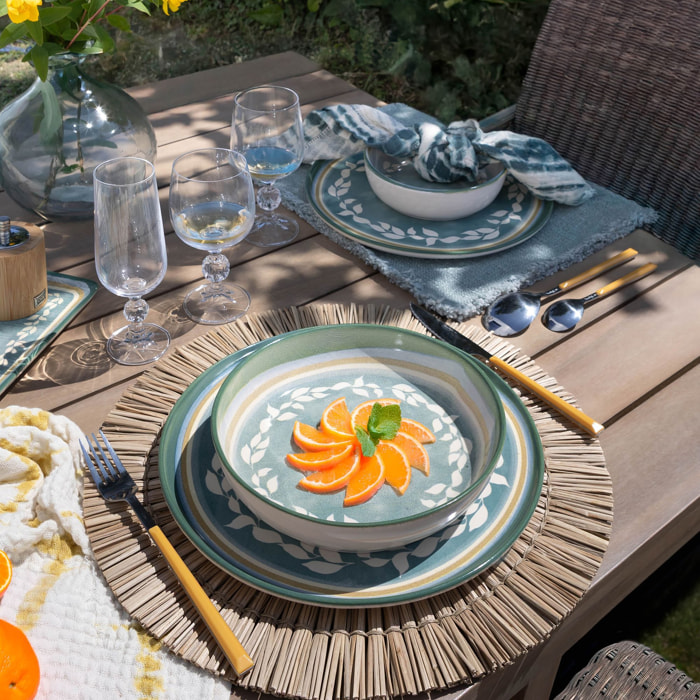 Lot de 6 coupelles en faïence verte 20cm CAPRIA