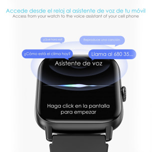 DAM Smartwatch QS13 con notificaciones de Apps, más de 100 modos deportivos, llamadas Bluetooth. Monitor de glucosa, de tensión y oxígeno.