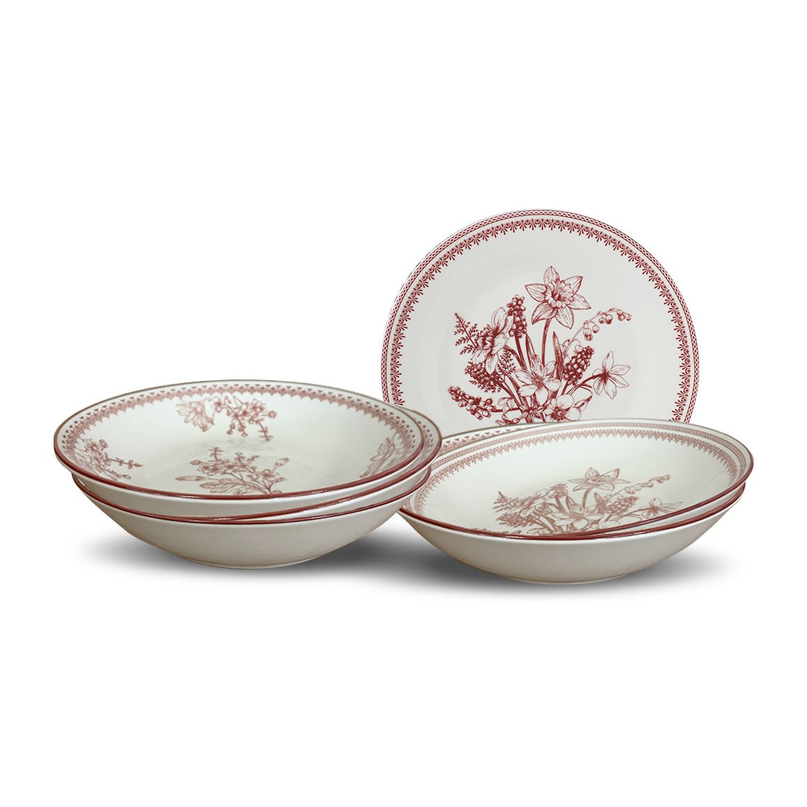 Assiettes Creuses Ard'time - Porcelaine Noir & Blanc | Collection Komae, Ø21cm, Lot De 6