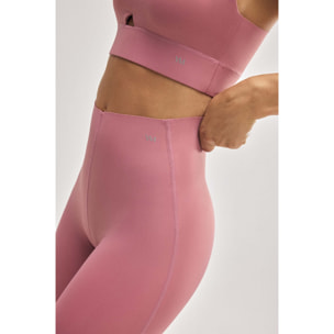 Leggings sportivi a compressione lunghi e piatti in rosa