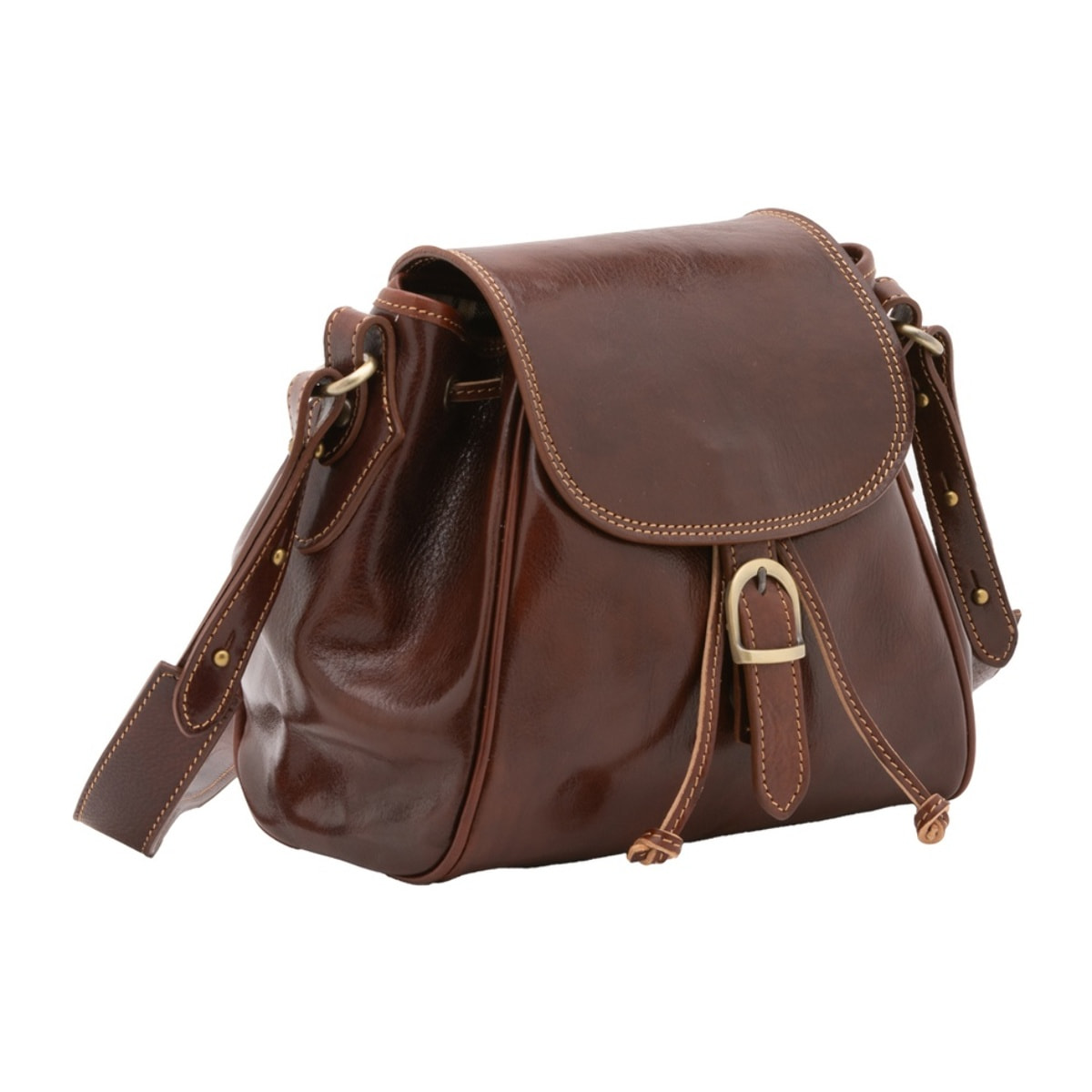 Borsa a secchiello da donna - Modello False - Vera pelle - 24.0 x 24.0 x 14.0 cm