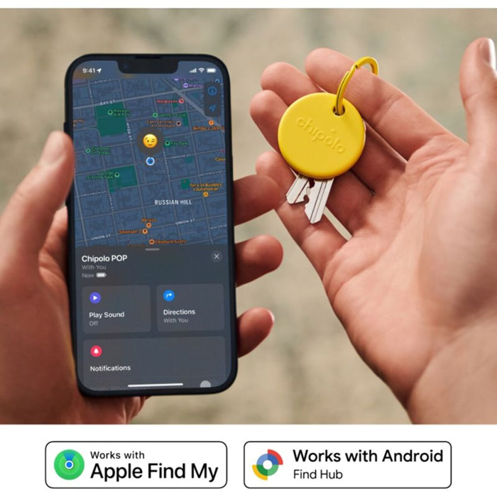 Tracker GPS CHIPOLO POP porte cléfs jaune