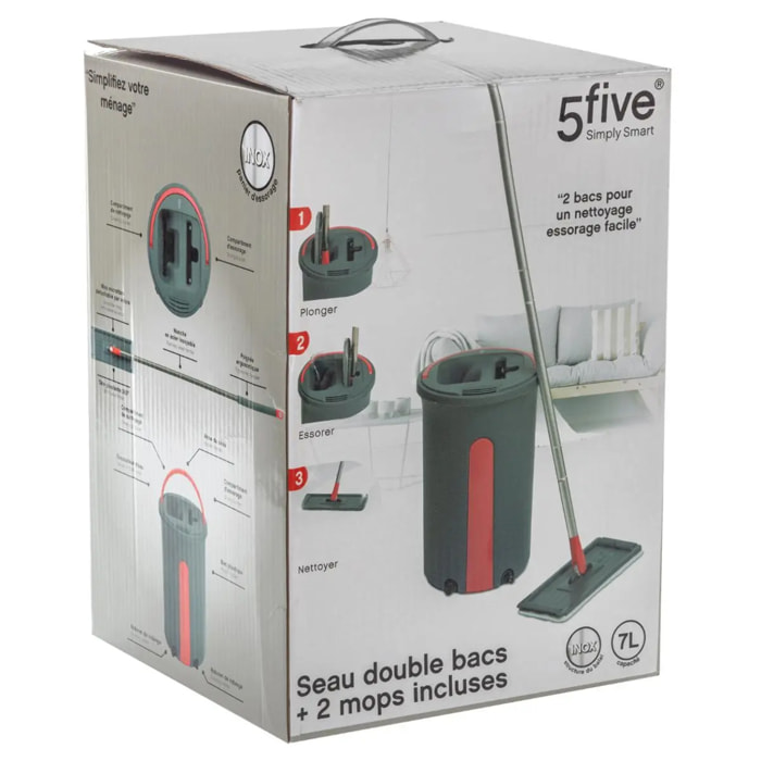 Seau essoreur avec balai 7L Lena