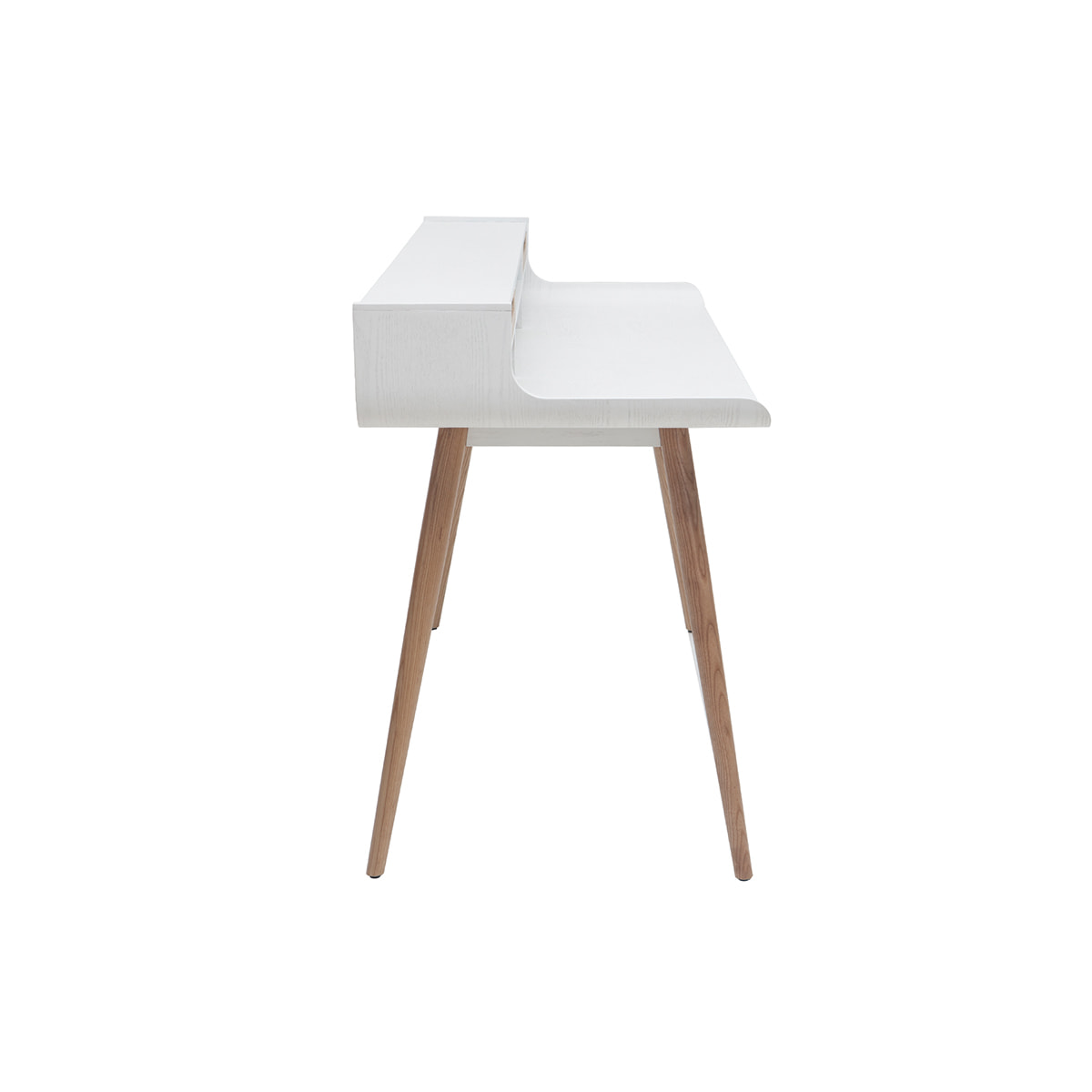 Bureau avec rangements scandinave blanc et bois clair L140 cm OPUS