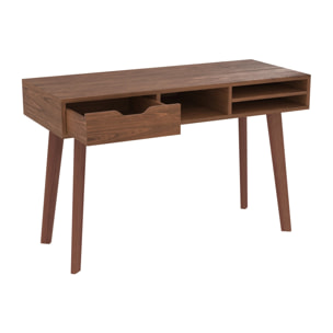 Bureau 1 tiroir et 3 niches en bois foncé - Moka
