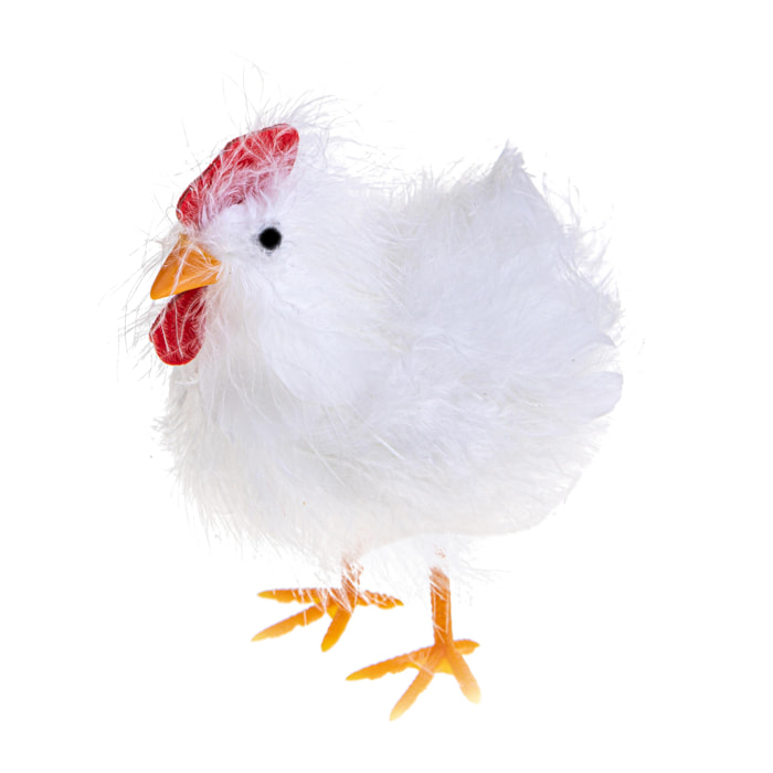 Gallina. Altezza 16 Cm - Pezzi 4 - 10X16X15cm - Colore: Bianco - Bianchi Dino - Soggetti Pasquali, Conigli, Galline, Pecore Ecc