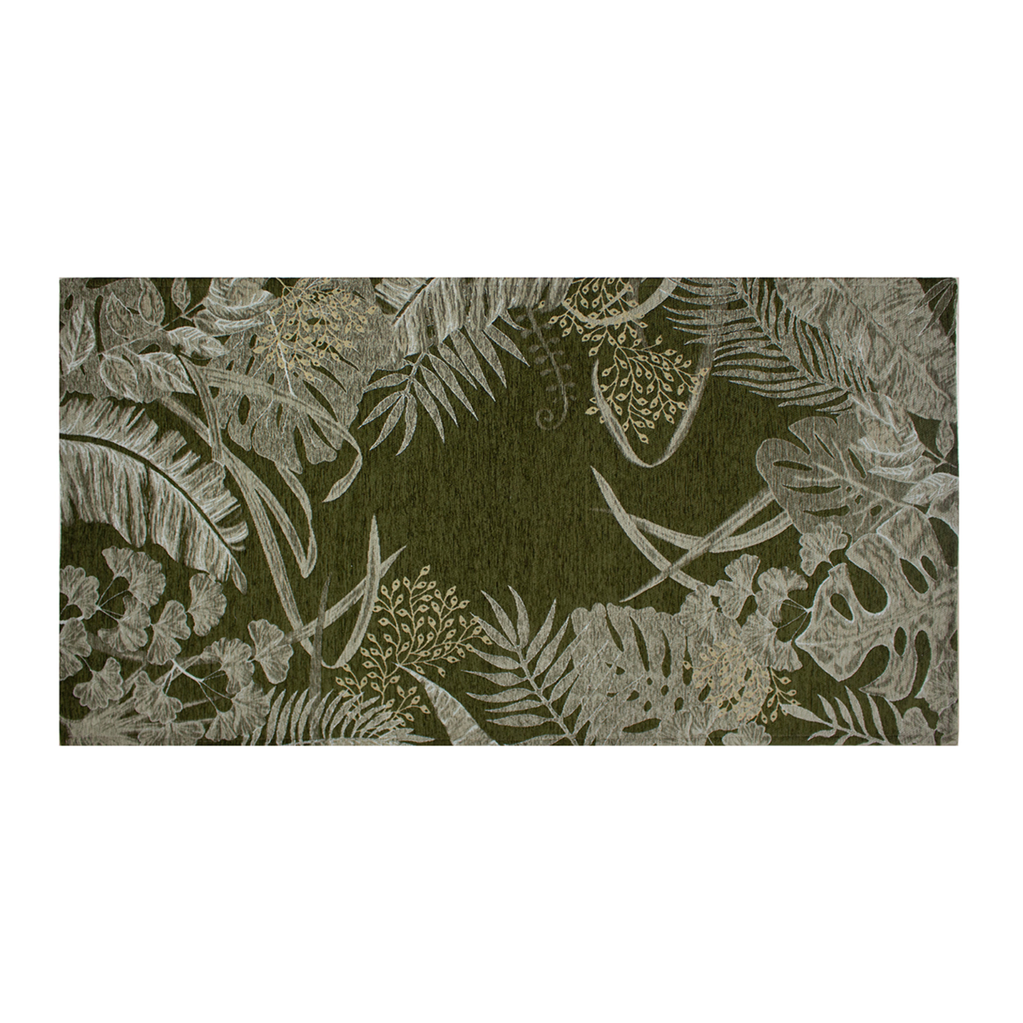 TAPPETO ARREDO DIS. AMAZZONIA VERDE MIS. 65X115 CM CON ANTISCIVOLO